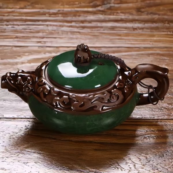 1-14-1.jpg Dark Green Ice Crackle Glaze Chinese Dragon Teapot With Dragon Spout Gongfu Tea Ceremony
