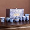 1-61.jpg Antique Luxury Blue Dragon Chinese Ceramic Gongfu Tea Pot Set with Wire Inlay Silver Gilt