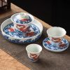 1-70.jpg Graceful Traditional Luxury Chinese Blue and White Porcelain Antique Wave Tea Set