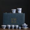 1-72.jpg Vintage Elegant Chinese Blue and White Porcelain Dragon Phoenix Luxury Gongfu Tea Cup Set