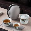 1-75.jpg Antique Compact Ceramic Green Dragon Theme Travel Tea Set with Portable Bag