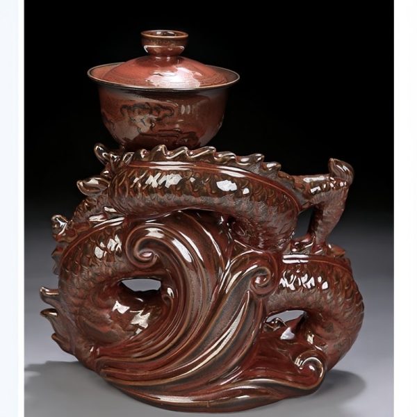 2-38.jpg Antique Elegant Ceramic Semi Automatic Lazy Exquisite Red Chinese Dragon Phoenix Ware Tea Set
