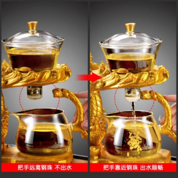 2-53.jpg Glass Teapot with Gold Dragon Design and Stainless Steel Infuser