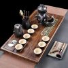 2-61.jpg Ancient Sculptural Five Dragon Chinese Black Pottery Semi-Automatic Gongfu Tea Pot Set
