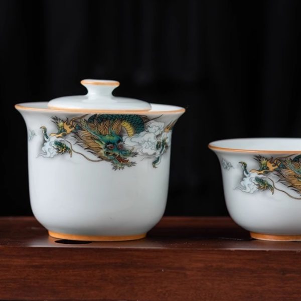 2-68.jpg Antique Compact Ceramic Green Dragon Theme Travel Tea Set with Portable Bag