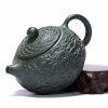 Handmade Chinese Vintage Yixing Clay Dragon Teapot With Green Auspicious Dragon Pattern