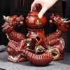 3-40.jpg Vintage Exquisite Ceramic Opulent Red Double Dragon Gilding Tea Set