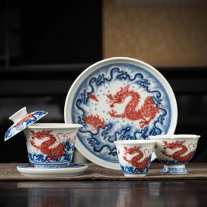3-56.jpg Graceful Traditional Luxury Chinese Blue and White Porcelain Antique Wave Tea Set