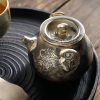 4-15-1.jpg Traditional Chinese Kiln Change Ceramic Ware Dragon Teapot Hand Painted With Black Dragon Pattern