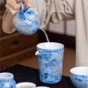 4-48.jpg Antique Luxury Blue Dragon Chinese Ceramic Gongfu Tea Pot Set with Wire Inlay Silver Gilt