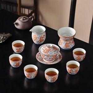 4-51.jpg Classic Chinese Handmade Vintage Gongfu Porcelain Tea Cup Set with Majestic Red Dragon Pattern