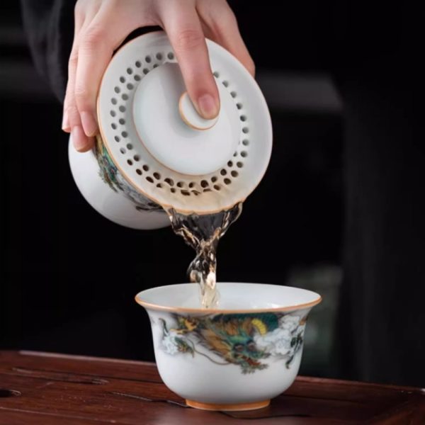 4-58.jpg Antique Compact Ceramic Green Dragon Theme Travel Tea Set with Portable Bag