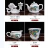 5-46.jpg Delicate White Ceramic Semi-Automatic Gongfu Tea Pot Set with Gilded Ornate Dragon Design