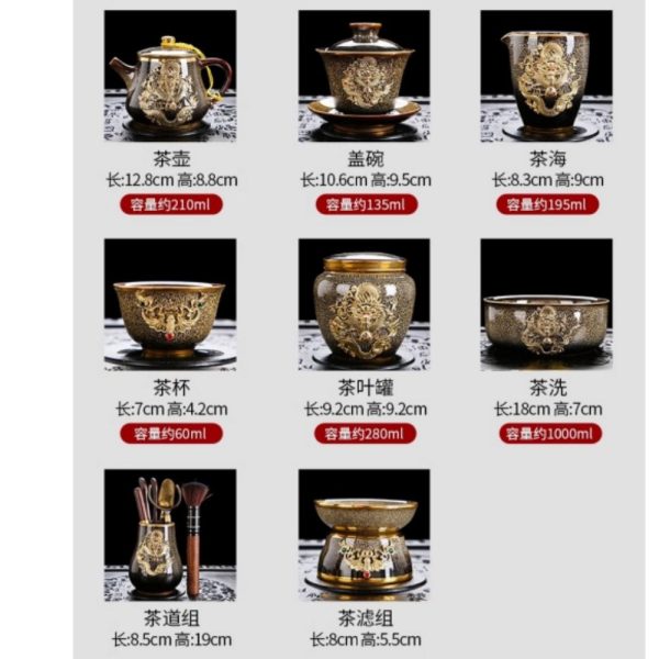 5-48.jpg Authentic Vintage Kiln Change Chinese Porcelain Gongfu Tea Pot Set with Majestic Dragon Pattern