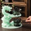 5-49.jpg Chinese Grey Jade Green Majestic Dragon Semi-Automatic Lazy Antique Kungfu Tea Cup Set