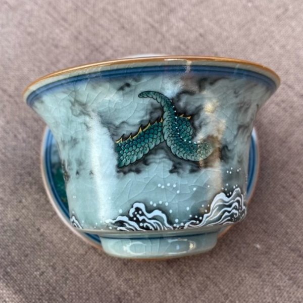 5-56.jpg Vintage Ice Crack Hand Drawn Blue Dragon Luxury Chinese Porcelain Tea Set