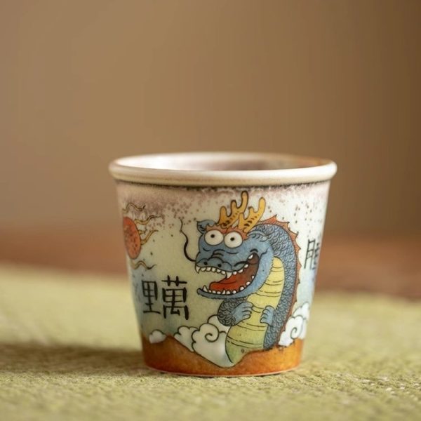 5-8-1.jpg Handmade Chinese Jingdezhen Ceramic Ugly Cute Dragon Gongfu Tea Cup Chawan