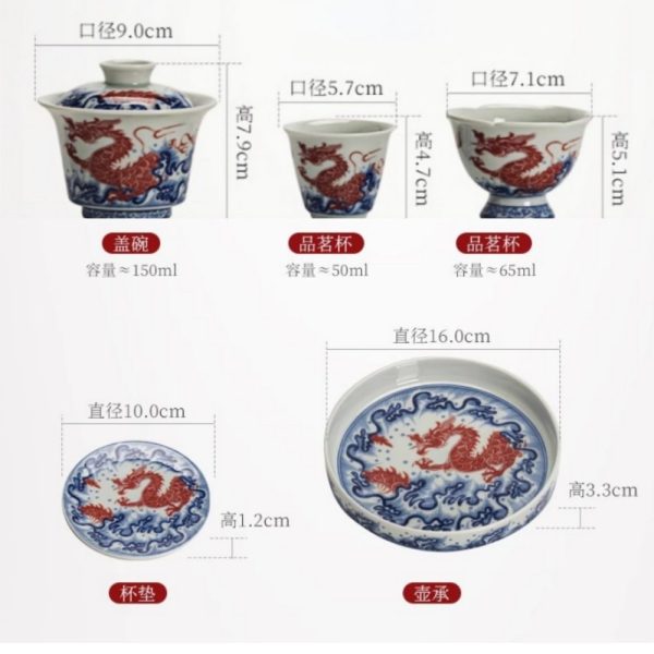 6-10.jpg Graceful Traditional Luxury Chinese Blue and White Porcelain Antique Wave Tea Set
