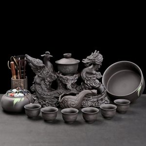 7-4.jpg Delicate Vintage Porcelain Phoenix and Dragon Pattern Semi-Automatic Lazy Tea Set