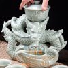 Majestic Vintage Green Dragon China Gongfu Lazy Semi-Automatic Tea Cup Set