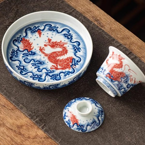 7-7.jpg Graceful Traditional Luxury Chinese Blue and White Porcelain Antique Wave Tea Set