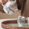 7-9.jpg Antique Elegant Gilt Silver Tea Sets with Blue and White Porcelain Exclusive Dragon Pattern