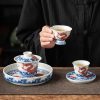 8-4.jpg Graceful Traditional Luxury Chinese Blue and White Porcelain Antique Wave Tea Set