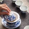 9-3.jpg Vintage Elegant Chinese Blue and White Porcelain Dragon Phoenix Luxury Gongfu Tea Cup Set