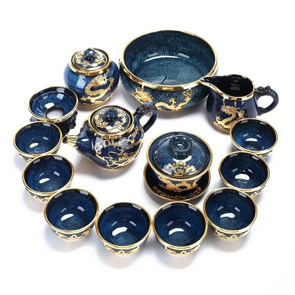 Chinese-tea-set23-2.jpg Porcelain Blue Glaze Inlaid with Gold Dragon Noble Luxury Chinese Ceremony Tea Set