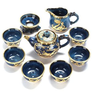 Chinese-tea-set23-3.jpg Porcelain Blue Glaze Inlaid with Gold Dragon Noble Luxury Chinese Ceremony Tea Set
