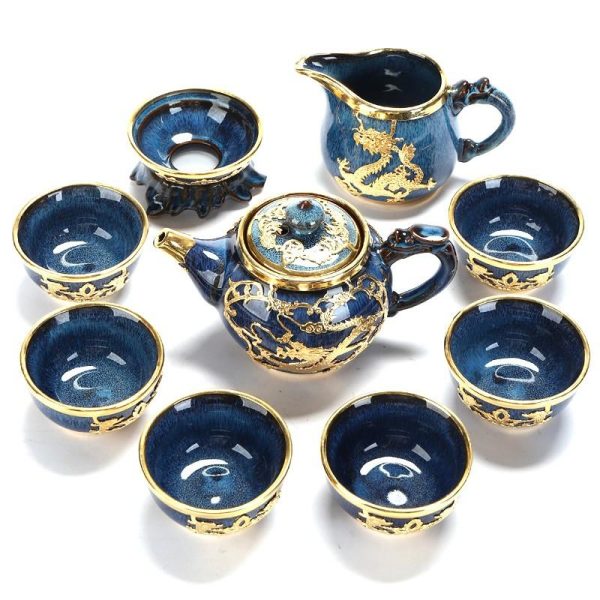 Chinese-tea-set23-3.jpg Porcelain Blue Glaze Inlaid with Gold Dragon Noble Luxury Chinese Ceremony Tea Set