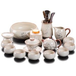 Chinese-tea-set25-3.jpg Ceramic Antique Inlaid Sterling Silver Dragon Traditional Luxury Chinese Export Tea Ceremony Set