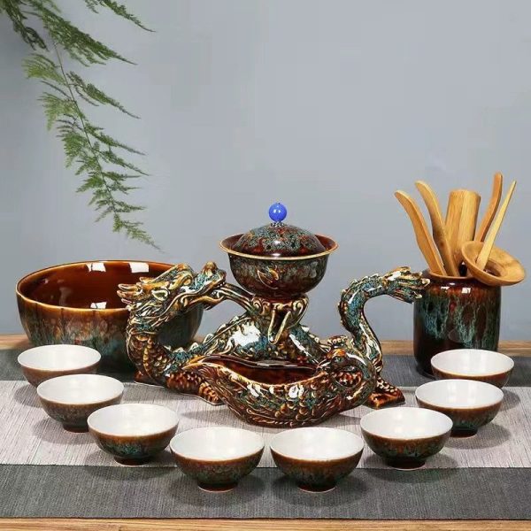 Semi-Automatic-Lazy-Tea-Set02.jpg Blue Glaze Kiln-turning Ceramic Dragon Themed Semi Automatic Lazy Tea Set
