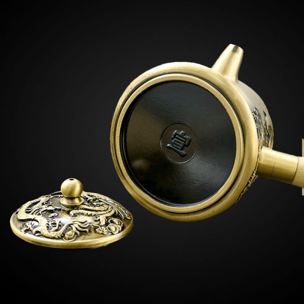 Small-Dragon-and-Phoenix-Pattern-Handmade-Brass-Teapot-with-Side-Wooden-Handle-1.jpg Small Handmade Brass Teapot with Dragon and Phoenix Design and Side Wooden Handle