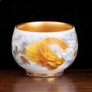 a-4.jpg Pure Gold Glaze liner with Hand-painted Golden Dragon Porcelain Tea Cup