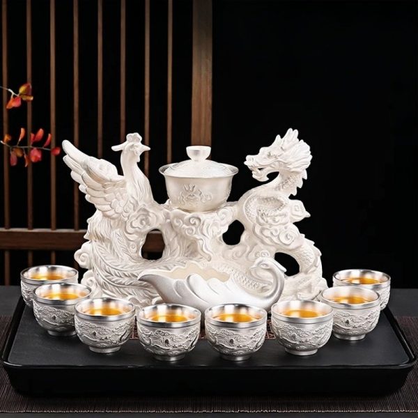 a-43.jpg Majestic Chinese Handmade Ceramic Gongfu Tea Cup Set with Silver Dragon Phoenix Lazy Semi-Automatic Design