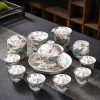 Vintage Exquisite Handmade Chinese Silver Dragon Gongfu Tea Cup Set Lazy Semi-Automatic