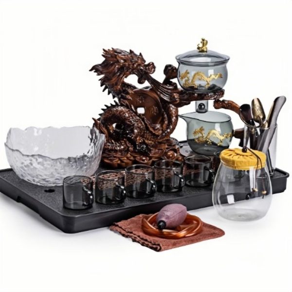 b-34.jpg Antique Luxurious Year of the Dragon Semi-Automatic Glass Tea Set with Gold Dragon Design