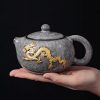 b-52.jpg Classic Chinese Vintage Ice Crackle Glaze Black Porcelain Gongfu Tea Set with Elegant Gold Inlaid Jade Dragon
