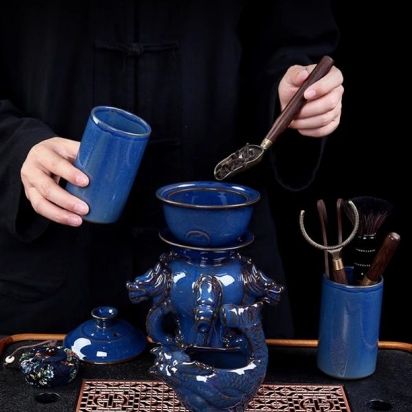 b-54.jpg Exquisite Chinese Vintage Blue Majestic Five Dragon Head Kungfu Tea Sets Lazy Semi-Automatic