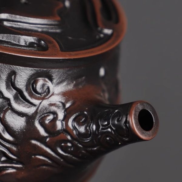 c-22.jpg Large Capacity Antique Chinese Purple Pottery Dragon Teapot Exquisitely Carved Dragon Finish