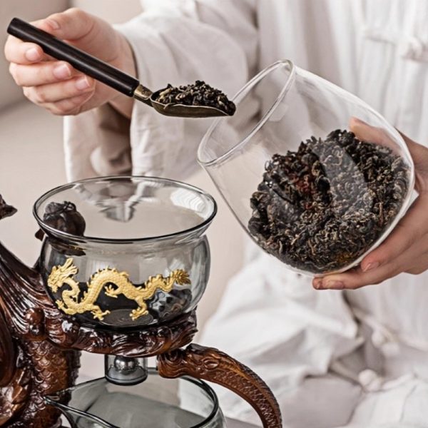 c-34.jpg Antique Luxurious Year of the Dragon Semi-Automatic Glass Tea Set with Gold Dragon Design