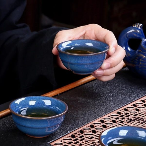 c-46.jpg Traditional Chinese Antique Blue Dragon Phoenix Porcelain Gongfu Tea Set with Lazy Semi-Automatic Design