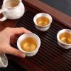 Vintage Chinese Silver Dragon Lazy Semi-Automatic Handmade Gongfu Tea Cup Set For Sale