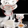 e-31.jpg Graceful Vintage White Lazy Semi-Automatic Chinese Gilded Sculptural Dragon Porcelain Tea Cup Set