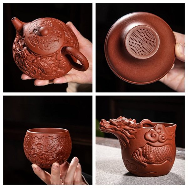yixing-tea-set02.jpg Best Chinese Yixing Clay Zisha Tea Set with Dragon Theme for Sale